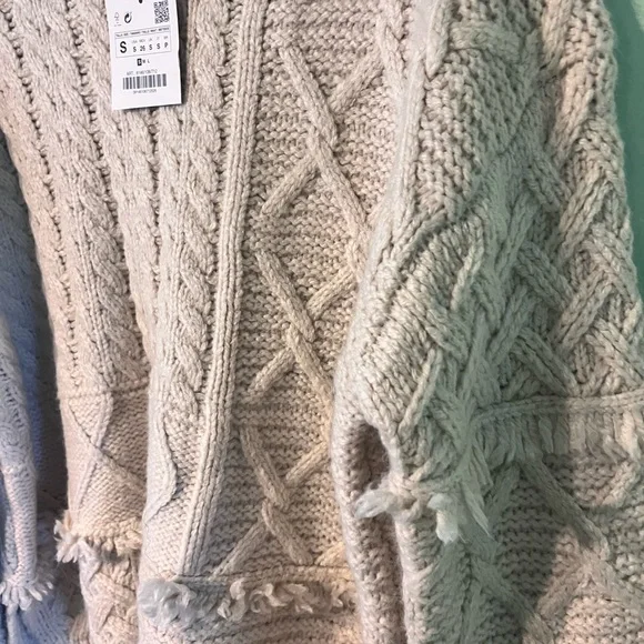 Zara Ivory Pullover Sweater Woven Textures. NWT! S. - Picture 4 of 15